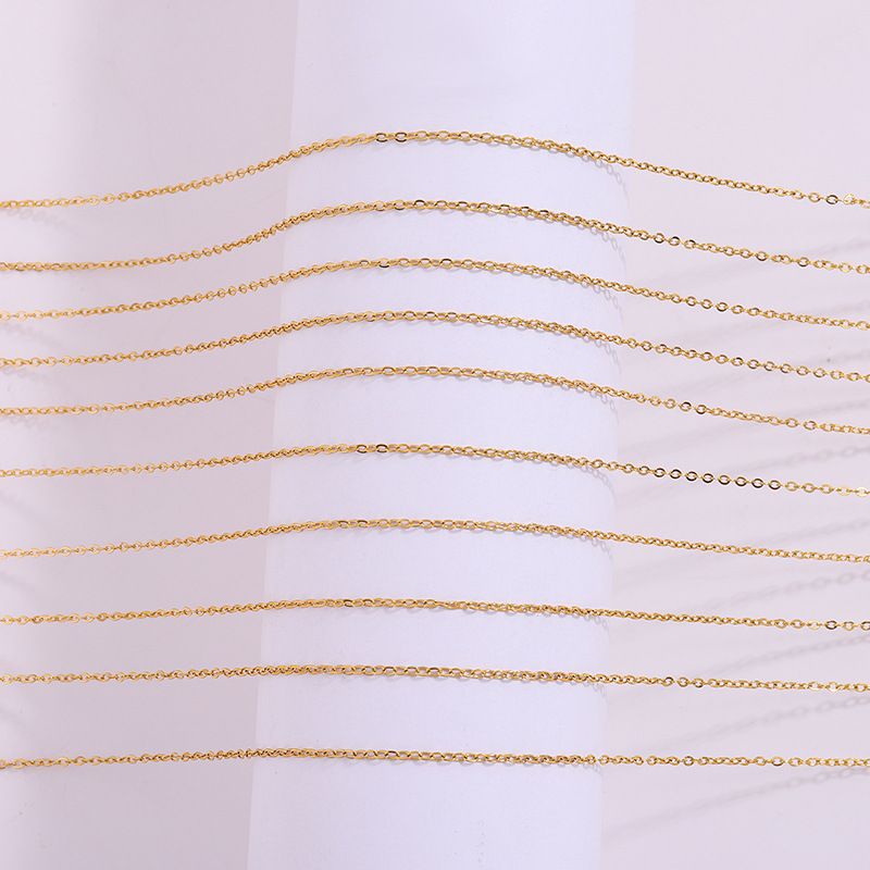 Collana da donna con ciondolo dorato, collana dritta in acciaio inossidabile O 304 al titanio, catena a croce, collana fai da te, gioielli estivi da donna resistenti allo sbiadimento_voghion.com