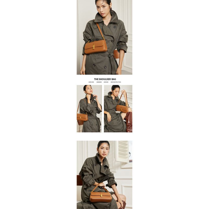 Borsa a tracolla singola di alta qualità in vera pelle da donna, borsa a tracolla quadrata piccola di nicchia, 2024_voghion.com