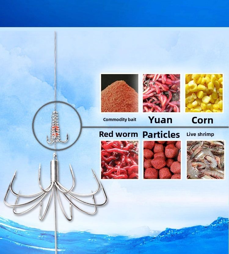 Neu Zehn Klaue Anker Gebunden Gott ICH Liebe Erfindung Automatische Angeln Getriebe Fisch Haken_voghion.com
