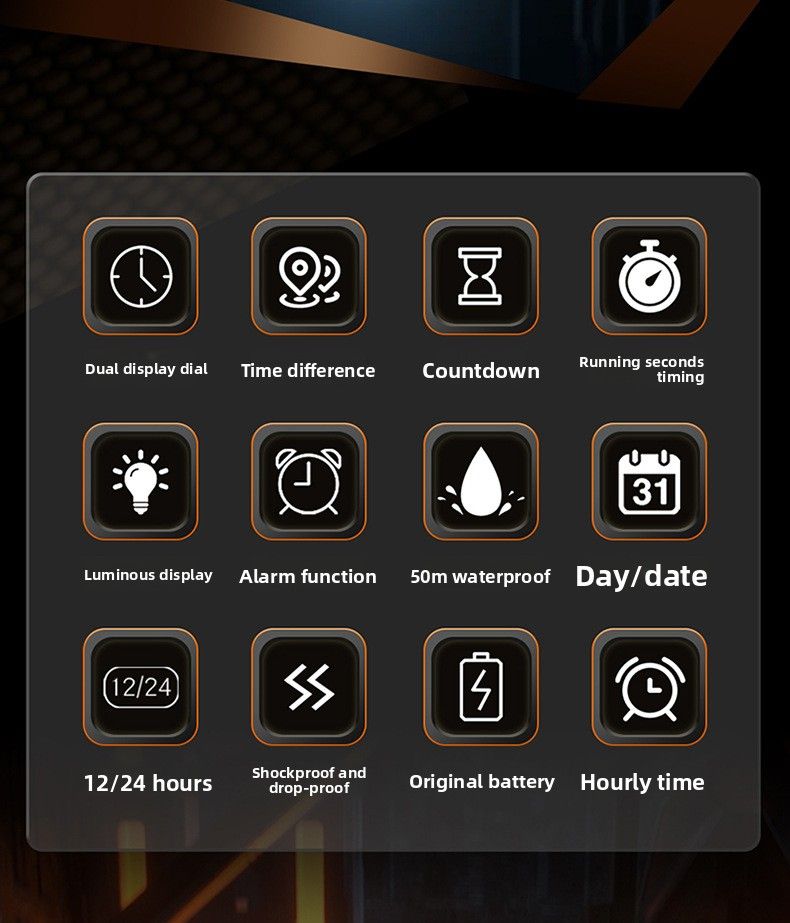 Montre homme Sanda Live électronique numérique multifonction tendance en silicone étanche avec réveil, best-seller_voghion.com