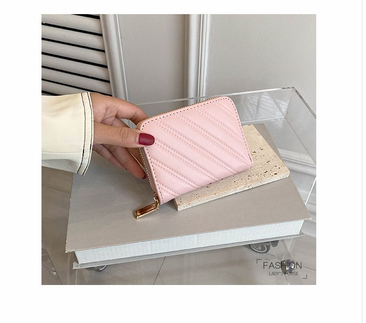 Dámské kabelky, měkká kožená malá peněženka, dámská vyšívací nitě, řemeslná zipová krátká peněženka v japonském stylu, jednoduchá krátká spona, trendy_voghion.com