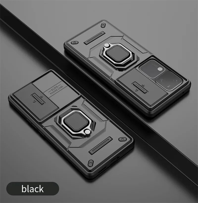 Slide Lens Camera Armor Case für Vivo V30 Pro 5G Schutzhülle mit Ring-Autohalter Shell Coque Fundas Capa_voghion.com