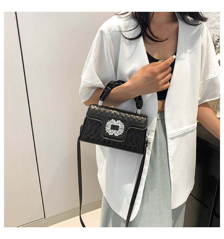 Women's Bags Fashion Diamond Studded Small Square Bag Gemstone Handbag Ladies Bag Foreign Temperament Shoulder Messenger Bag_voghion.com