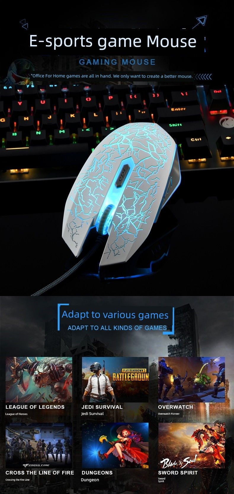Crack Colorful Stylish Frosted Nical USB Mouse_voghion.com