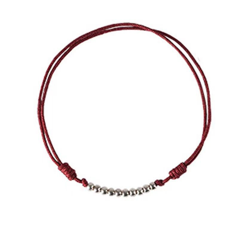 Rote Schnurpaare in ihrem Sternzeichenjahr, Glücksperlenarmband für Männer und Frauen, schlichter, dünner Sommer-Fußkettchenschmuck,_voghion.com