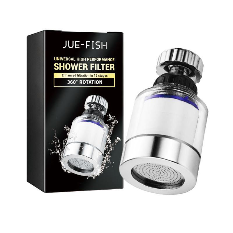 Jue-Fish Universal High Performance Shower Filter, 360° Rotating Head Filter Shower Water Kitchen Home Water Purifier_voghion.com