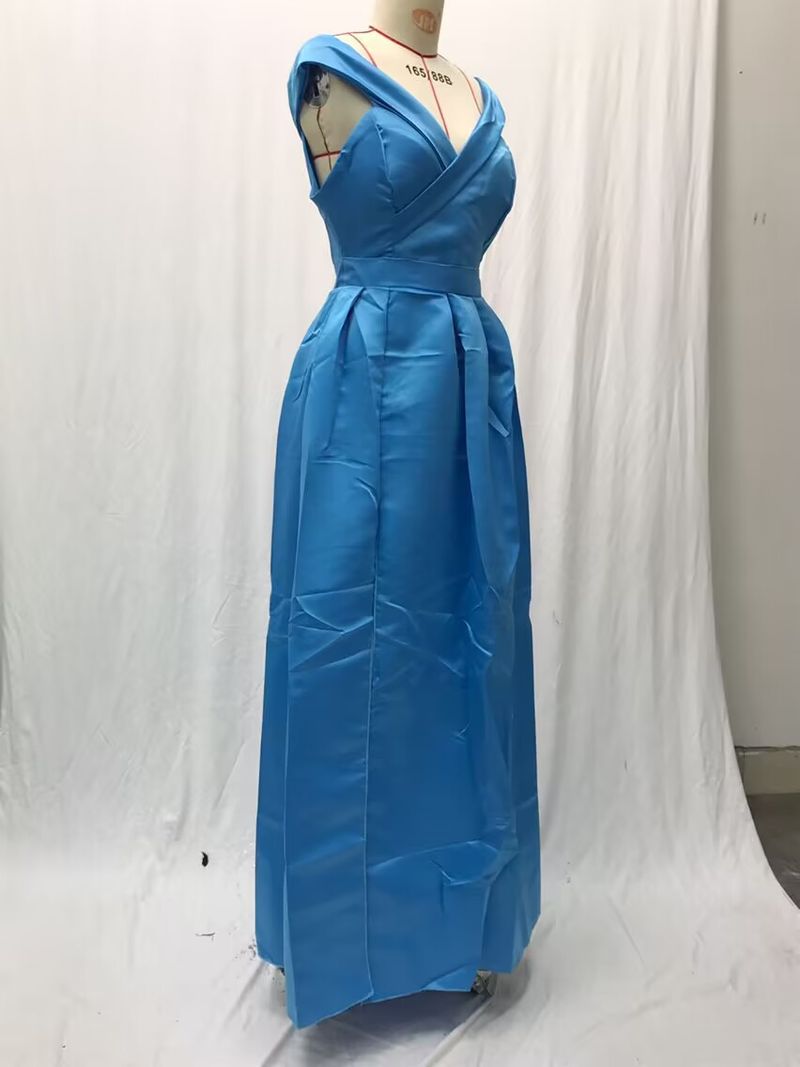 Women's deep V-neck ebay satin multi-color dress_voghion.com
