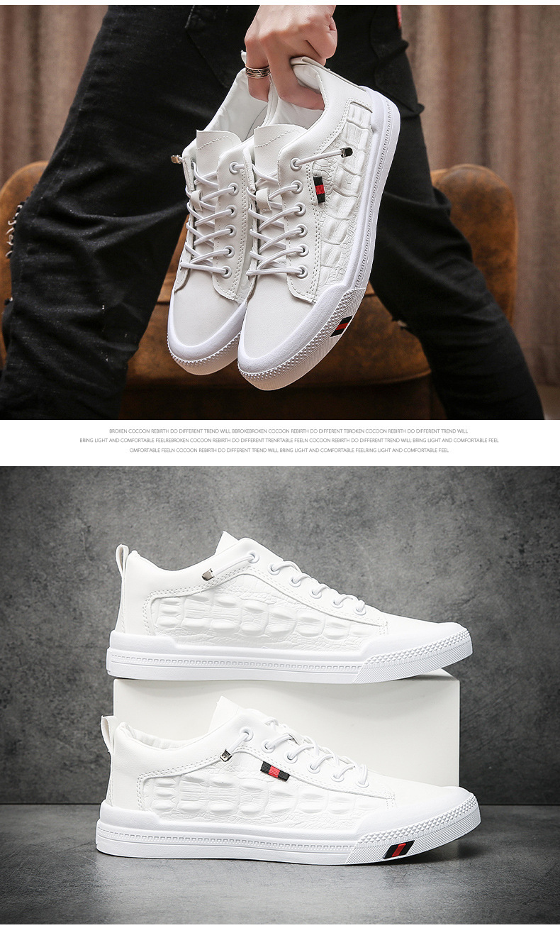 Sapatos masculinos verão 2023 nova versão coreana tendência all-match sapatos de couro masculino tênis casuais pequenos sapatos brancos sapatos masculinos 281_voghion.com