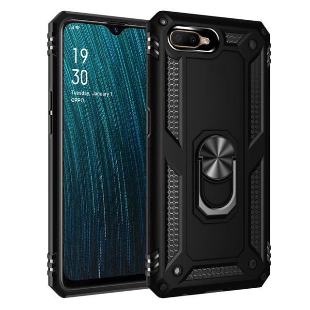 OPPO A3S A5 Luksusowy Pancerz Odporny Na Wstrząsy Uchwyt Breloczek Stojak Twardy Smukły Futerał_voghion.com