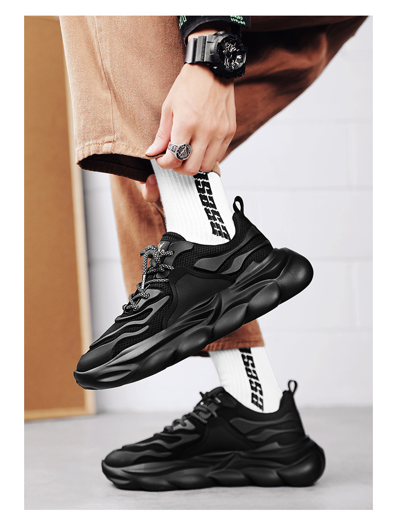 Breathable mesh platform dad shoes new men's casual platform shoes trendy sports shoes men's shoes_voghion.com