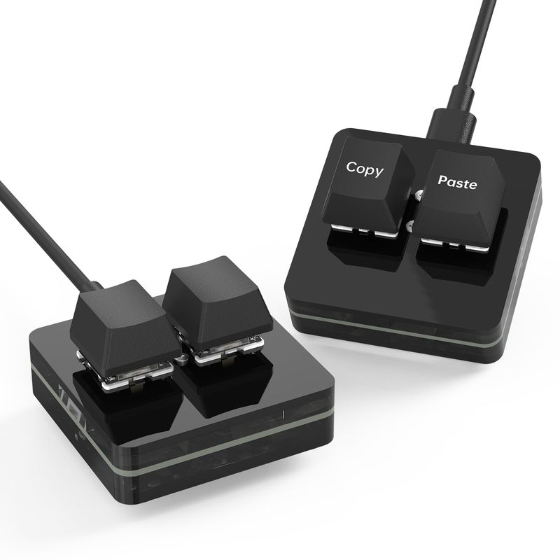 Mini clavier à copier-coller personnalisé, 2 touches avec lumière LED, mécanique, échange à chaud, USB-C, programmables ro_voghion.com