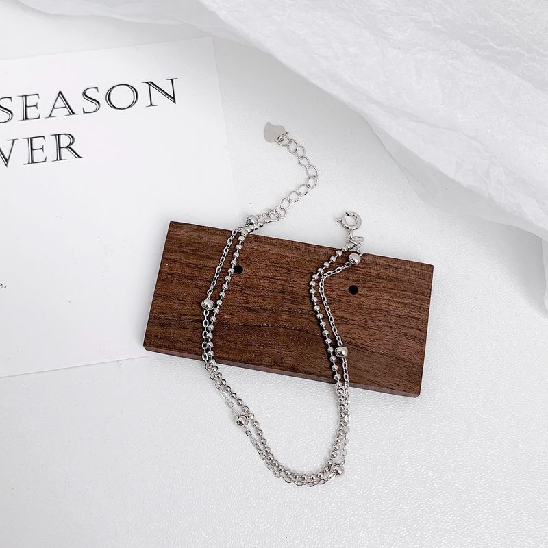 S925 Sterling Sëlwer Ronn Perlenkette Duebelschicht Armband Modesch Villsäiteg Perlen Handschmuck Temperament Nisch Einfach Bijouen Fra_voghion.com