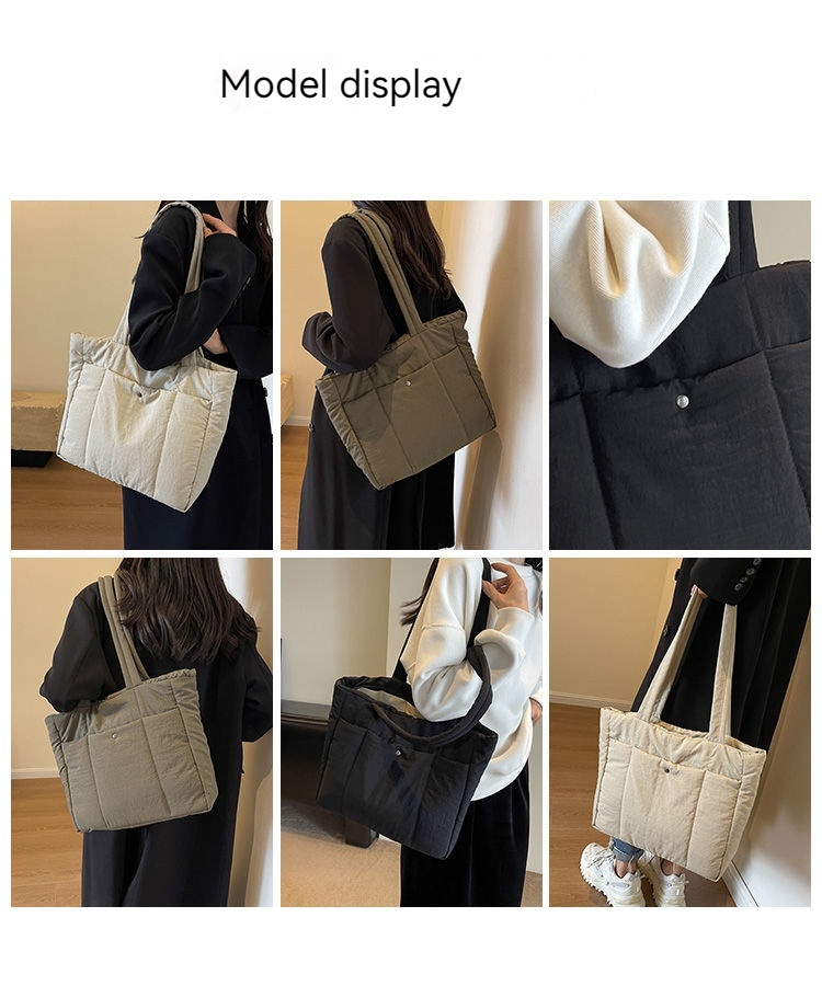 Borsa tote popolare per pendolari di grande capacità autunno/inverno 2024, nuova borsa a tracolla versatile in stile occidentale e per il tempo libero_voghion.com