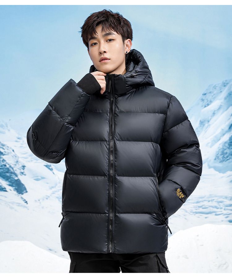 Black Gold Short Down Jacket For Men & Women - Winter Heated Coat With Windproof & Breathable Design, Lightweight & Warm_voghion.com