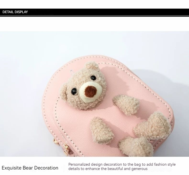 DIY Teddybär handgemachtes gewebtes weibliches selbstgemachtes Geschenk für Freundin, handgenähte Umhängetasche, Rucksack_voghion.com