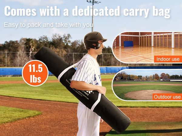 VEVOR 5x5 Ft Baseball Softball Practice Net, Portable Baseball Training Net For Hitting Batting Catching Pitching, Backstop Baseball Equipment With Bow Frame, Carry Bag, Strike Zone, Ball, Batting Tee_voghion.com