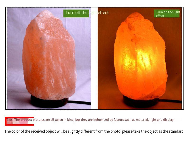 Lampada da comodino in cristallo di sale naturale dell'Himalaya transfrontaliera, luce notturna_voghion.com