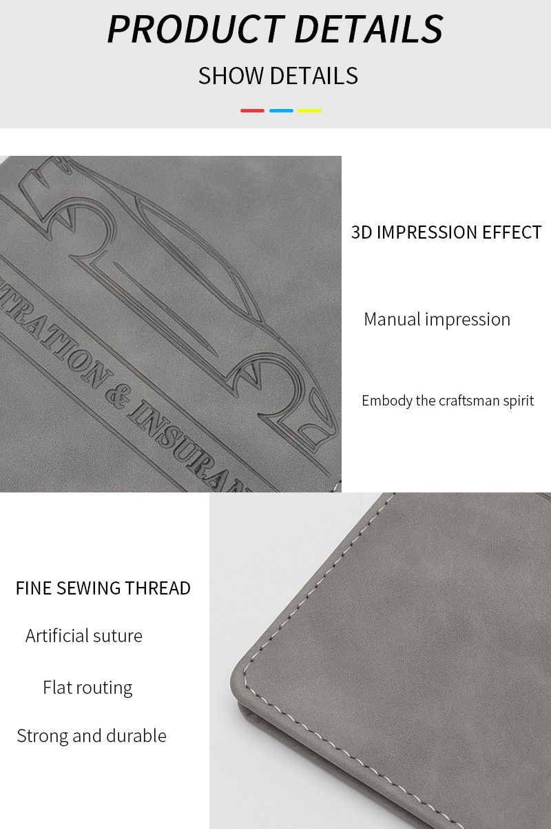 Étui pour permis de conduire américain Skin Feel Portefeuille d'assurance automobile populaire Clip pour permis de conduire multifonctionnel long Ce sac_voghion.com