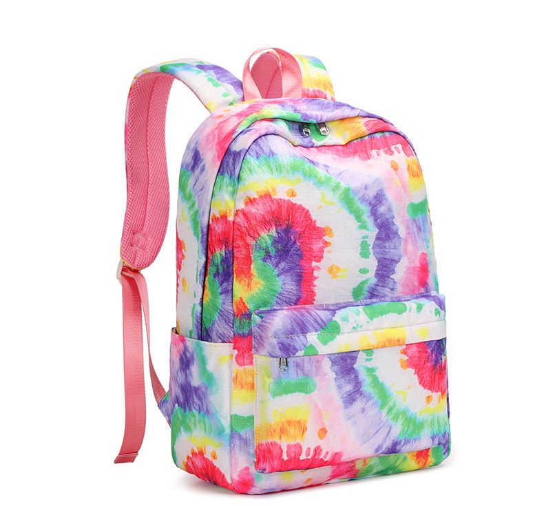 driedelige tie dye print student grote capaciteit waterafstotende rugzak voor vrouwen_voghion.com