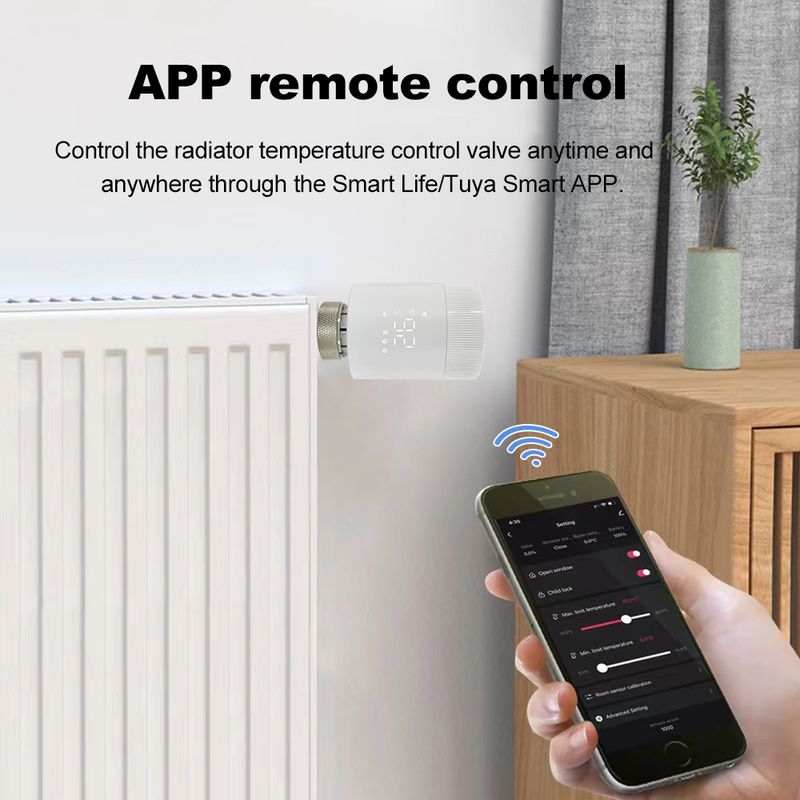 RKHK Tuya Smart WiFi Thermostatique Radiateur Vae Head TRV Thermostat Contrôleur de Température Fonctionne avec Alexa Google Home_voghion.com