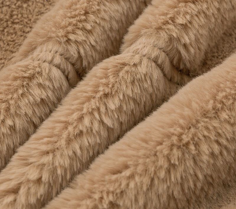 Women's Clothing autumn and winter rabbit fur zipper cardigan plush warm jacket_voghion.com