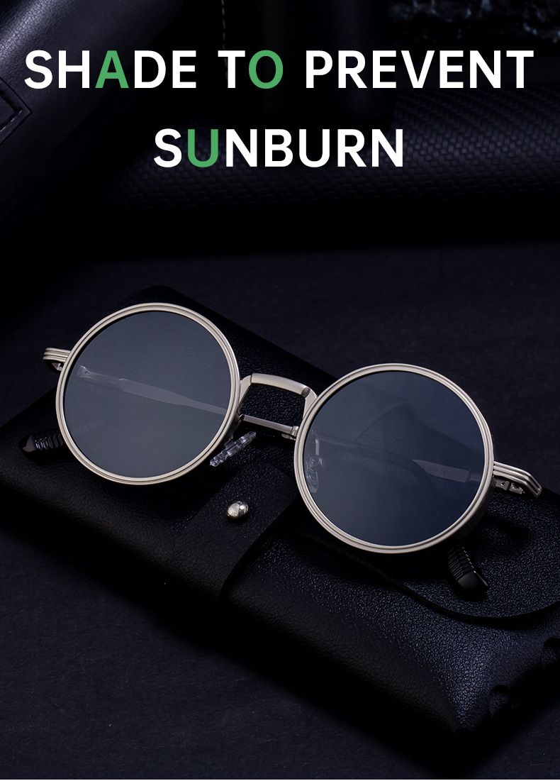 Neue Mode Runde Rahmen Sonnenbrillen Für Männer Retro High-End Sonnenbrillen Männer_voghion.com