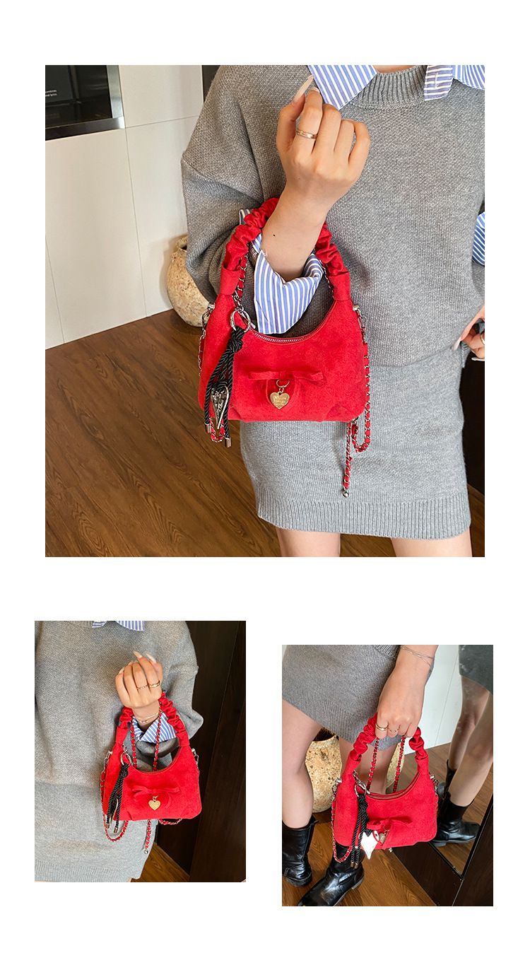 Borsa a tracolla monospalla versatile, casual e semplice, in pizzo, stile coreano Ins, 2025, nuova_voghion.com