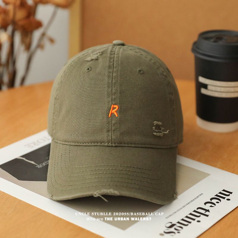 R Embroidered Baseball Cap For Women & Men - Wide Brim Sun Hat With Soft Top, UV Protection & Adjustable Strap_voghion.com