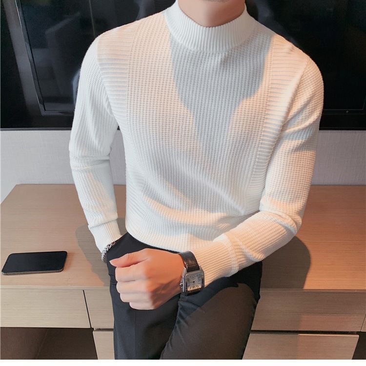 Slim-Fit Mid-Crew Neck Sweater – Lightweight Knit Pullover For Layering (M-XXXL, Poly-Blend Thermal Base Layer, Streetwear Essential)_voghion.com