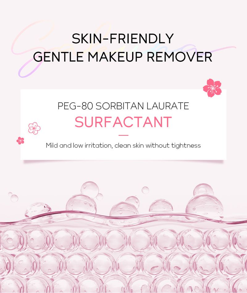 Água de Limpeza Sakura Laikou 100ml, Limpeza de Poros, Removedor de Maquiagem Facial, Cuidados com a Pele_voghion.com