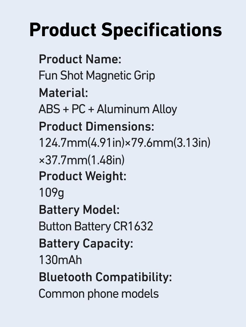 Fun Shot Magnetic Grip, Ergonomic Style Phone Camera Grip With Detachable Remote, Expandable Functionality For_voghion.com