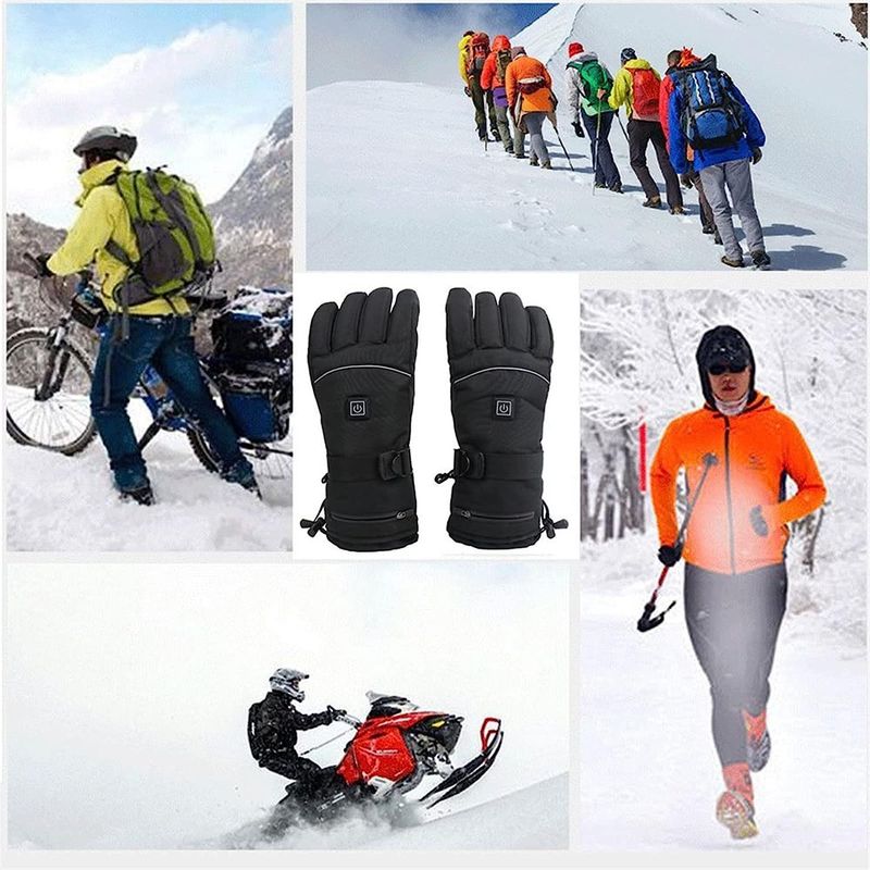 Gants chauffants Gants chauffants chauds d'hiver Gants chauffants électriques Gants de cyclisme d'extérieur pour le sport Gants chauffants intelligents à écran tactile_voghion.com