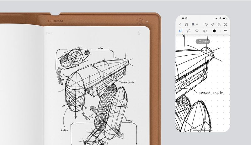 2-in-1 Digital Notebook Drawing With Battery-free Pen, Bluetooth Wireless Paper Tablet Electronic Writing Pad_voghion.com