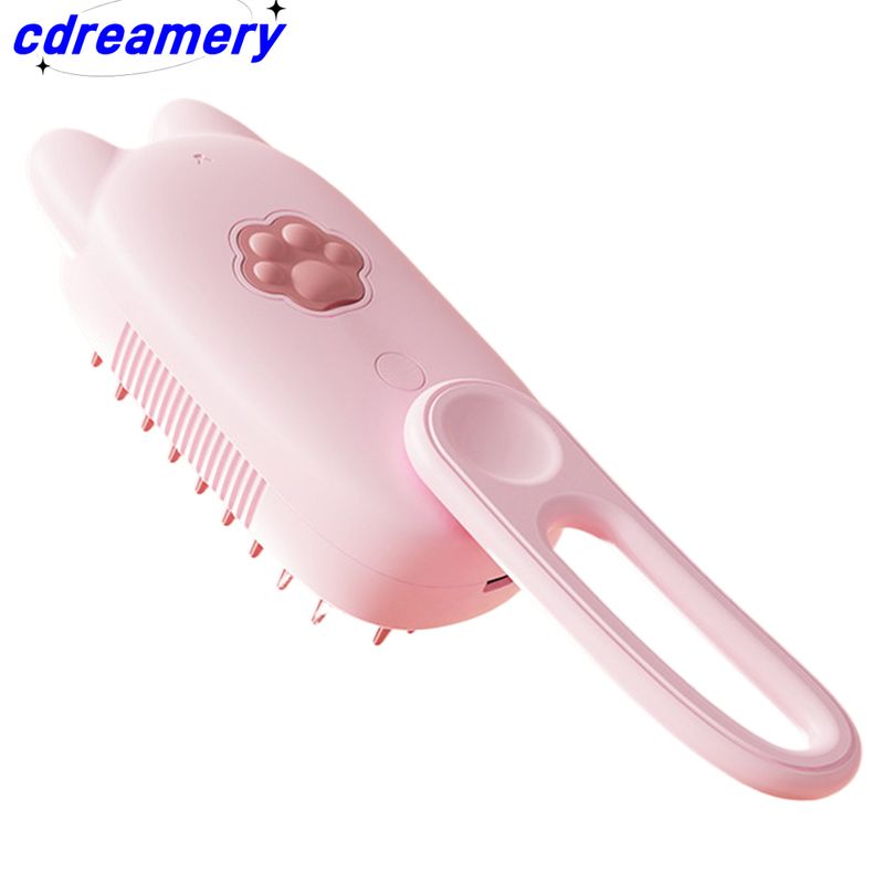 Brosse électrique à vapeur pour chat avec port de pulvérisation, brosse de nettoyage pour chat, peigne de toilettage pour animaux à chargement USB pour éliminer les poils emmêlés_voghion.com