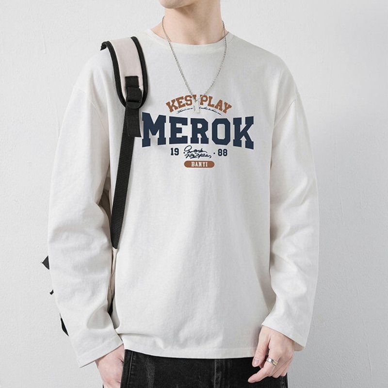 Baleno Pure Cotton Thin Printed Long Sleeve T-S For Men 2025 Spring Loose Fit Plus Size Versatile Solid Color_voghion.com