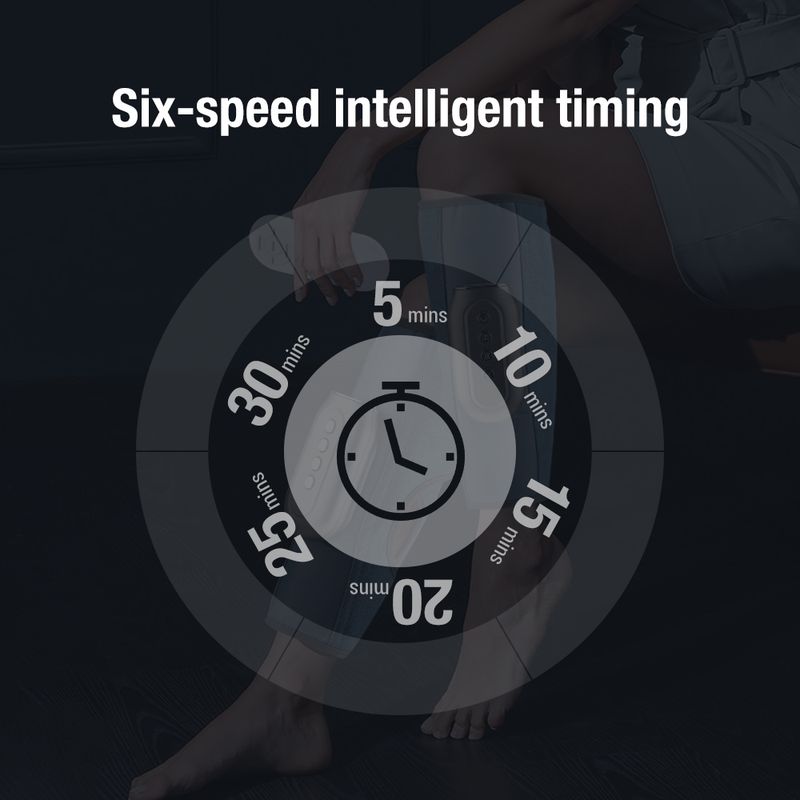 Massaggiatore elettrico per gambe regolabile a 360°, con telecomando wireless, riscaldato, vibrazione, pressione dell'aria_voghion.com