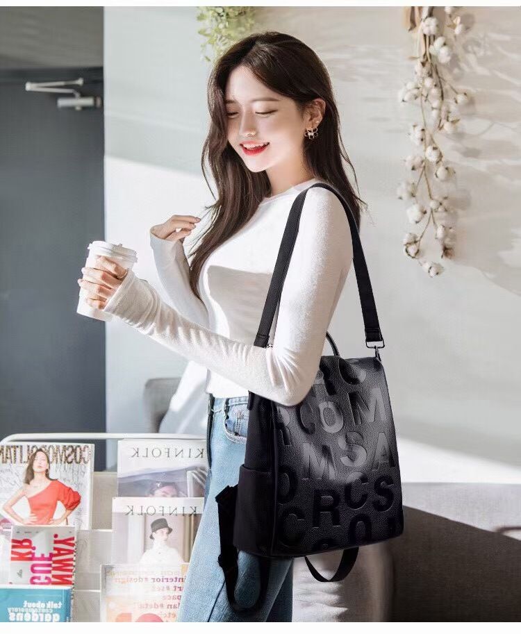 Borsa a tracolla da donna in pelle bovina, alla moda e antifurto, per pendolari, business casual, Hundred_voghion.com