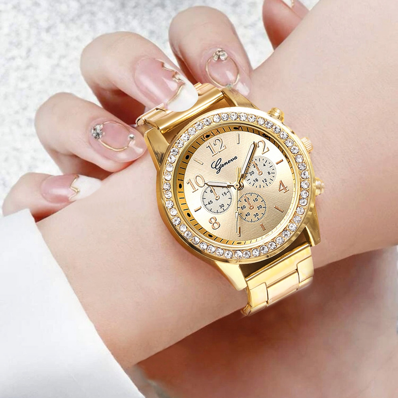 Ladies Luxury Wach Se, Anillo, Collar, Pendientes, Galletas, Moda, Informal, Ladies, Wach, Bracele, Reloj, 6 piezas_voghion.com