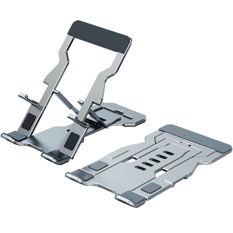 Universal-Telefon-Tablet-Ständer aus Metall, tragbar, faltbar, Lazy-Halterung für iPhone, Samsung, iPad, Tablet-Desktop-Ständer_voghion.com