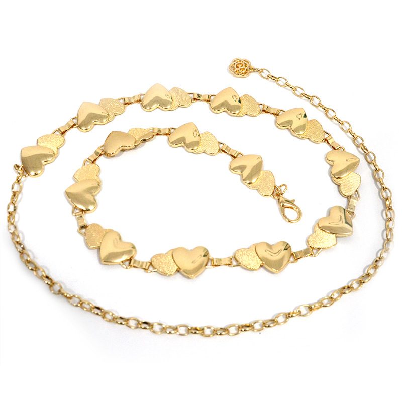 Minimalist And Versatile Design, Circular Sheet Shaped Heart Iron Decorative Waist Chain, Women's Dress Chain_voghion.com