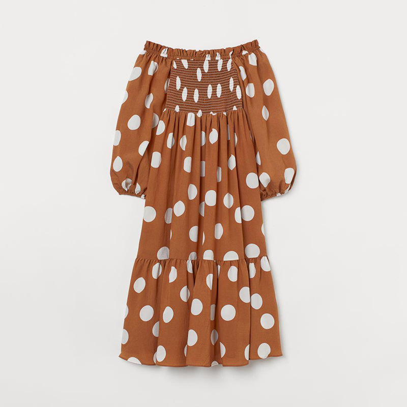 2025 Summer New Women's Fashion Loose Dress With Chest Wrapping Sleeve One Shoulder Printed Long Skirt_voghion.com