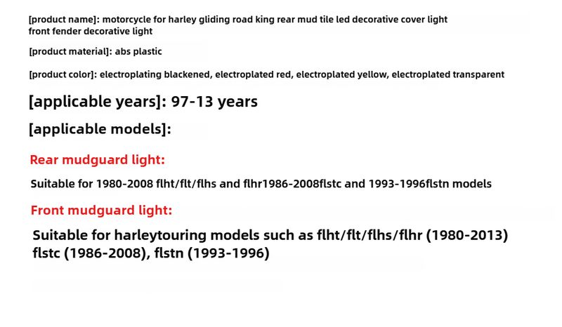 Front Rear Fender Decorative Light For Harley Electra Glide Road King FLSTC FLSTN 97-2013 Motorcycle Fender Tip Light Lamp Edge_voghion.com