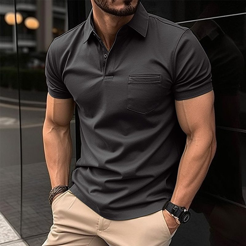 001 In Stock European And American Cross-Border 2023 Summer Button Pocket Men's Sports Polo Shirt_voghion.com