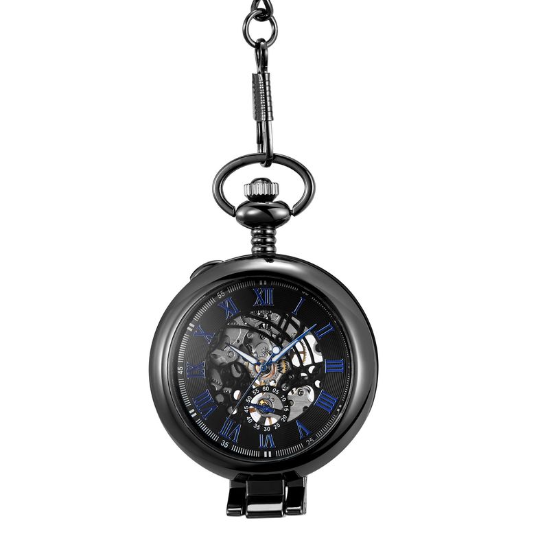 Reloj de bolsillo mecánico con lupa hueca y tapa abatible, modelo 1293, para hombres y mujeres estudiantes, 2022_voghion.com