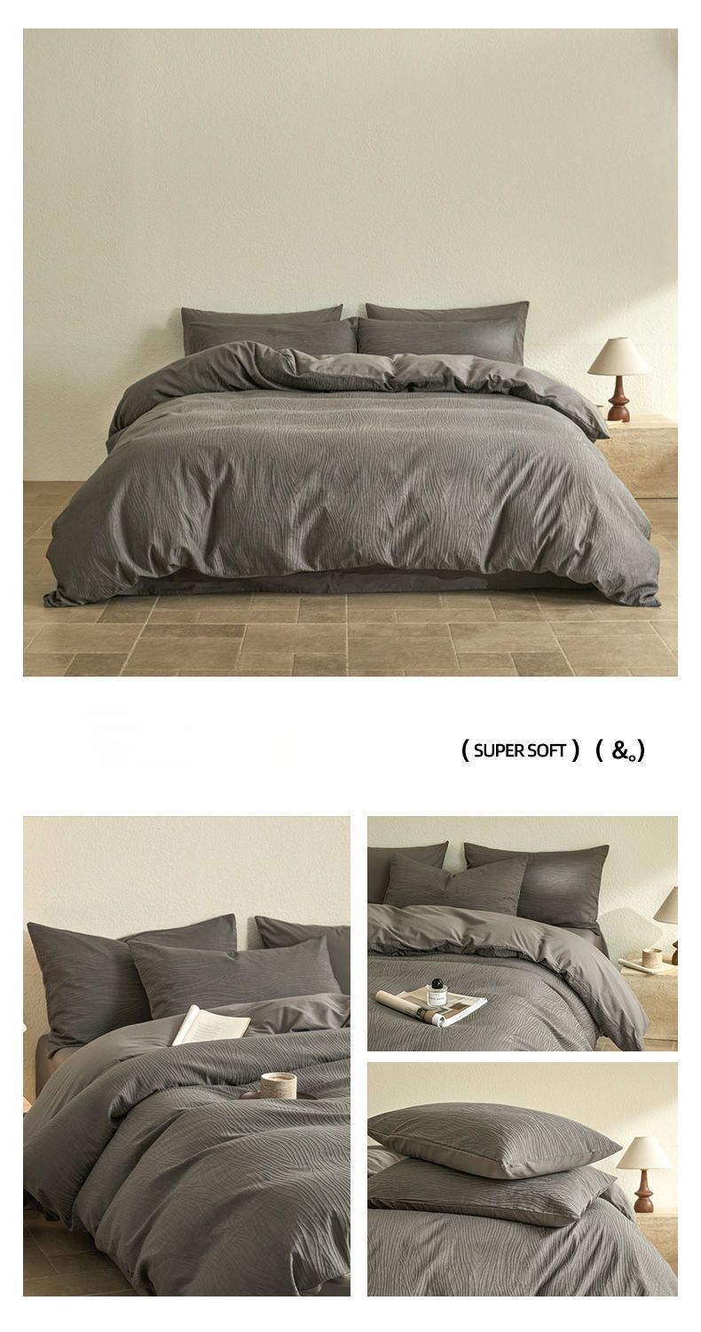 Copripiumino in lenzuola lavabili di lusso leggero in jacquard ABS, quattro pezzi, set di biancheria da letto 2025, gonna da letto, tre pezzi_voghion.com