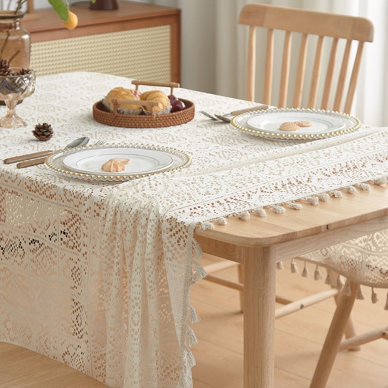Nappe de style rétro, nappe rectangulaire de haute qualité, décoration d'ambiance tricotée_voghion.com