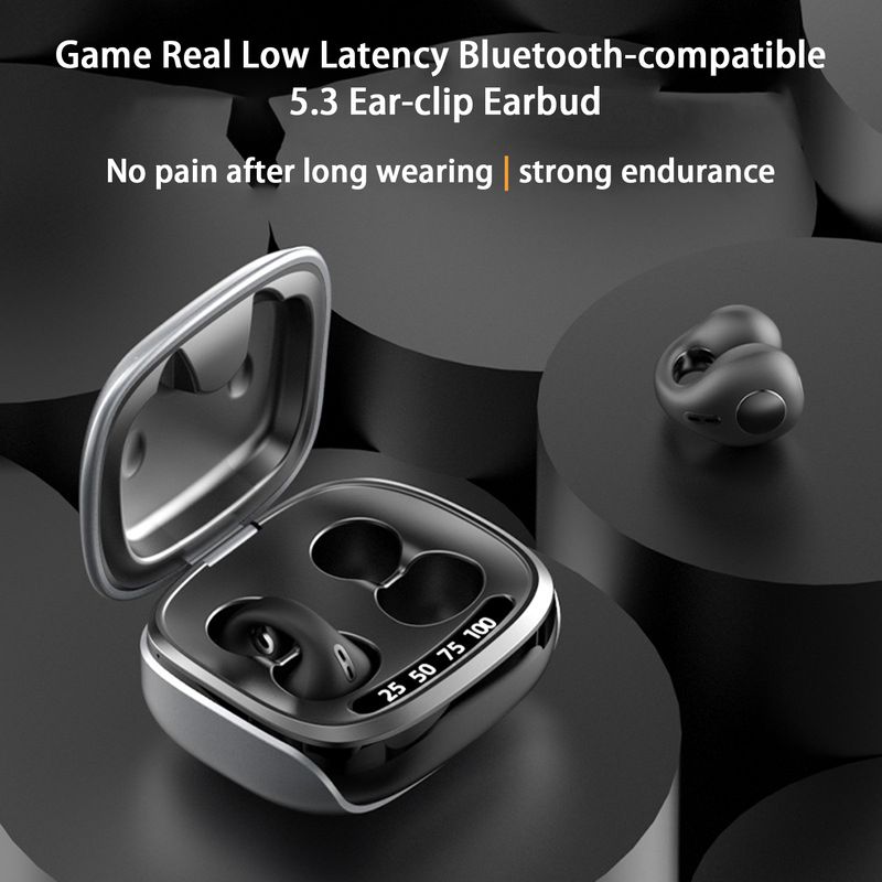 JX80 Langattomat Kuulokkeet HiFi Stereo Surround Luujohteella LED Digitaalinen Näyttö Bluetooth 5.3 Ääniavustajalla Korvaklipsi Kuulokkeet Päivittäiseen Käyttöön_voghion.com