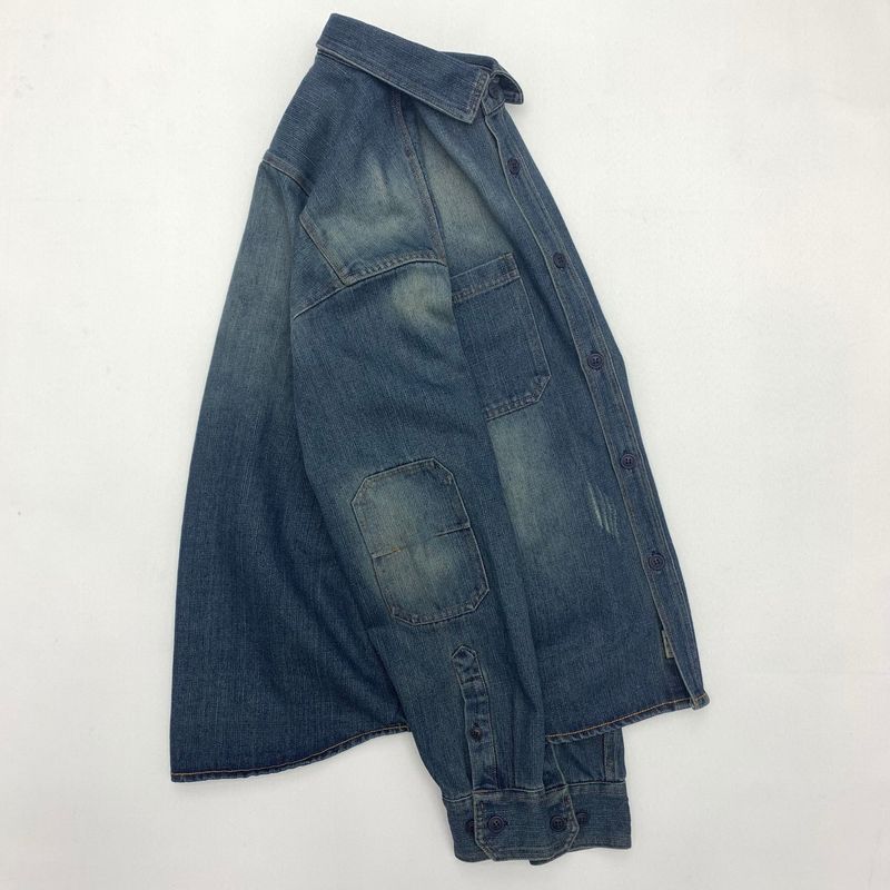 Moda Niche Workwear Uomo Versatile Moda Autunno Giacca di Jeans Camicia Larga Taglie Forti_voghion.com