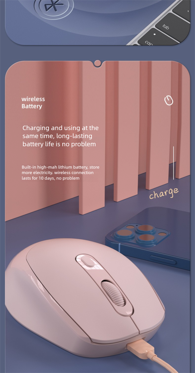 Nuevo ratón inalámbrico silencioso USB para ordenador de sobremesa, portátil, oficina en casa, juegos y juegos._voghion.com