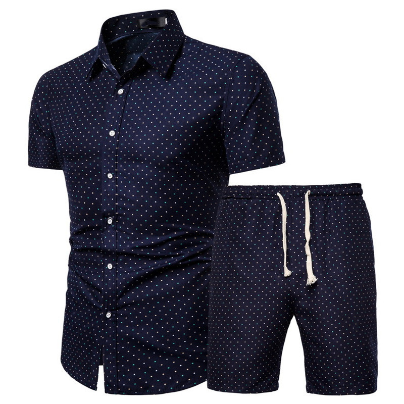 Ensemble deux pièces à manches courtes et short pour hommes, chemise imprimée de style chinois, nouvelle collection été 2024_voghion.com